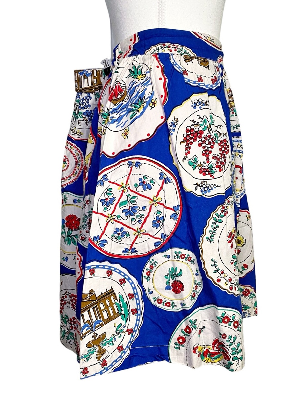 Boden Retro Plate Print Cotton A-Line
Skirt Blue US 8R Rare Print - Picture 3 of 13